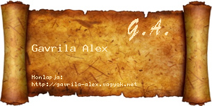 Gavrila Alex névjegykártya